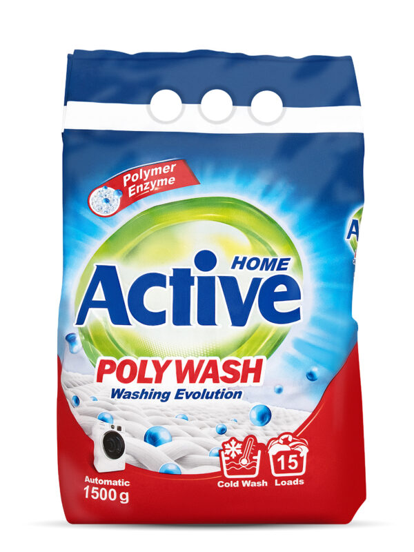 ACTIVE Стиральный порошок автомат "Poly Wash" Polymer Enzyme-технология холодной стирки, 1.5
