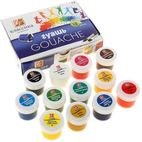 Гуашь 12цветов